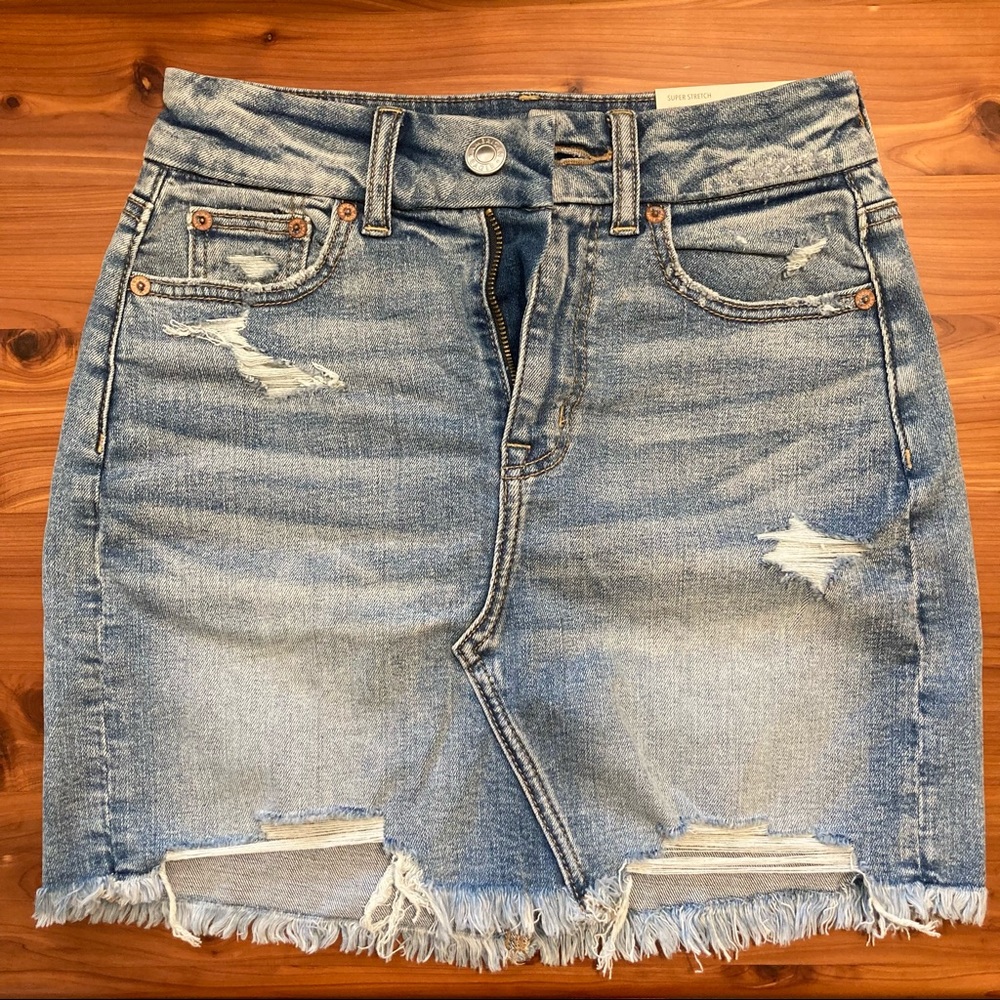 High waisted jean mini